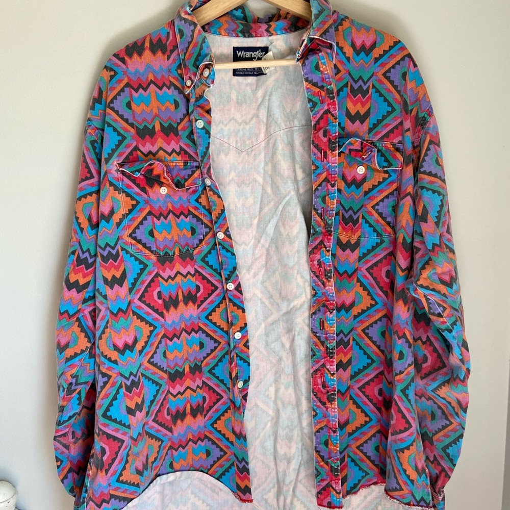 Vintage 90s Wrangler Cowboy Cut Button Up